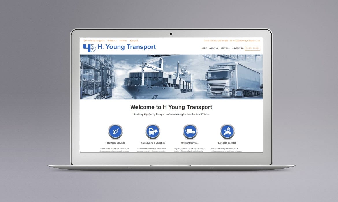 Web Design Derby Agency -Portfolio image for H Young Transport