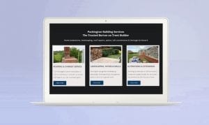 portfolio image of client website Packington Builders