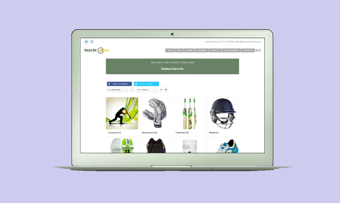 Portfolio example of an online ecommerce web design for derby & burton on trent
